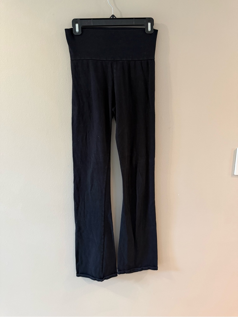 Brandy Melville Black Fold-Over Waist Flare Pants